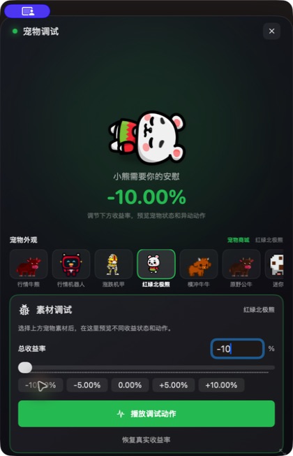 极端下跌时的红绿北极熊状态